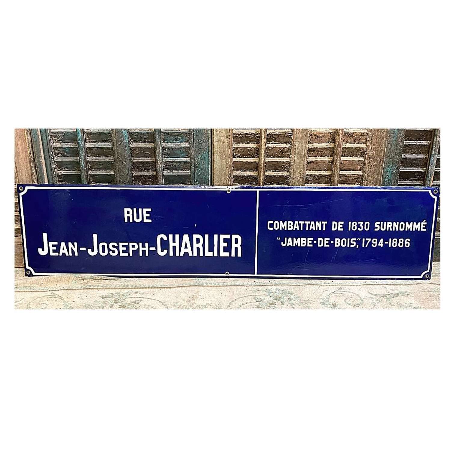 French enamel road sign