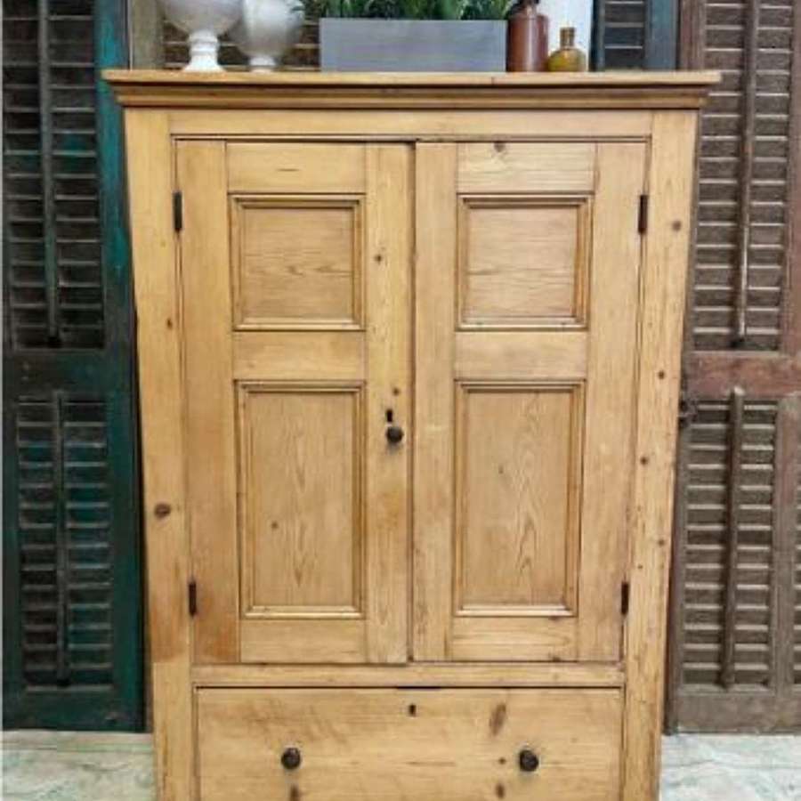 Antique pine cupboard with drawer