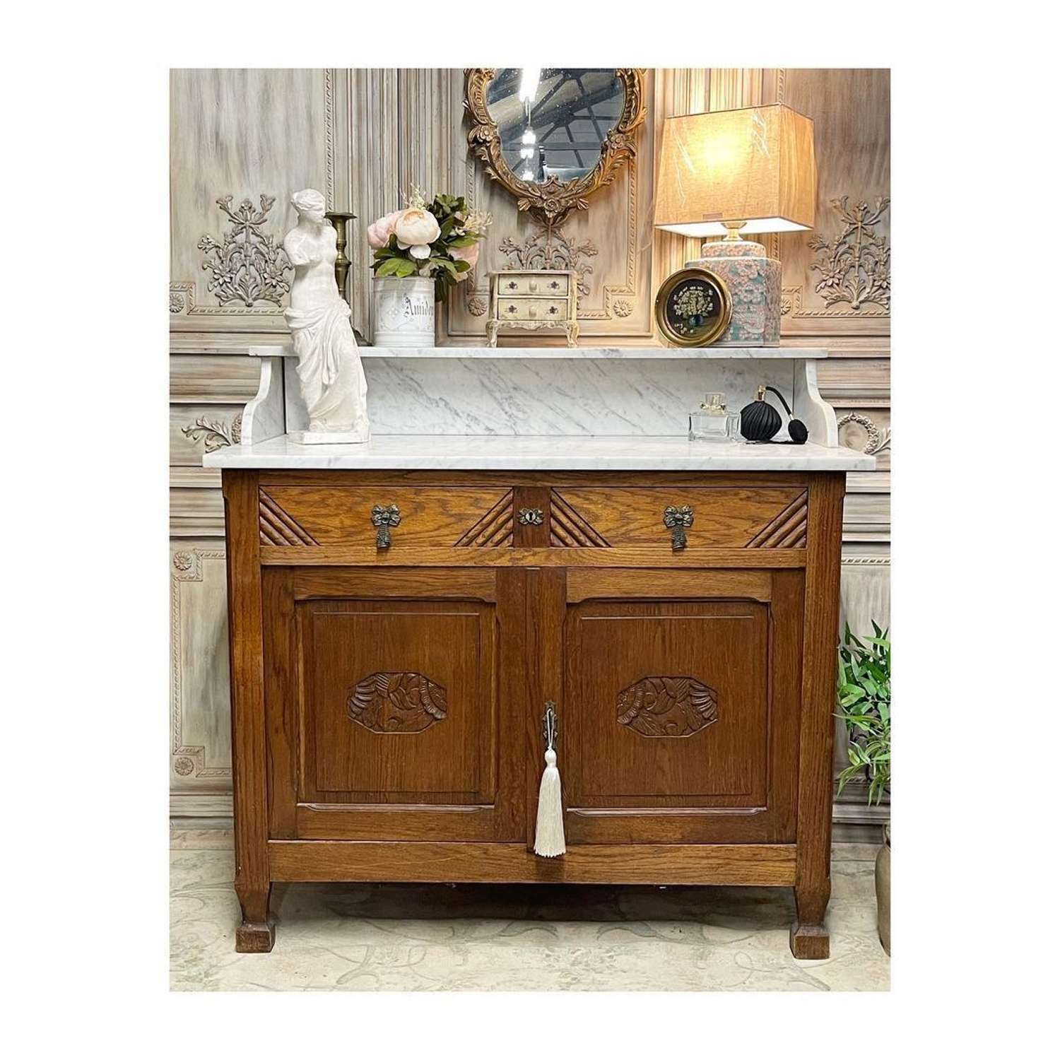 Marble top washstand or vanity unit