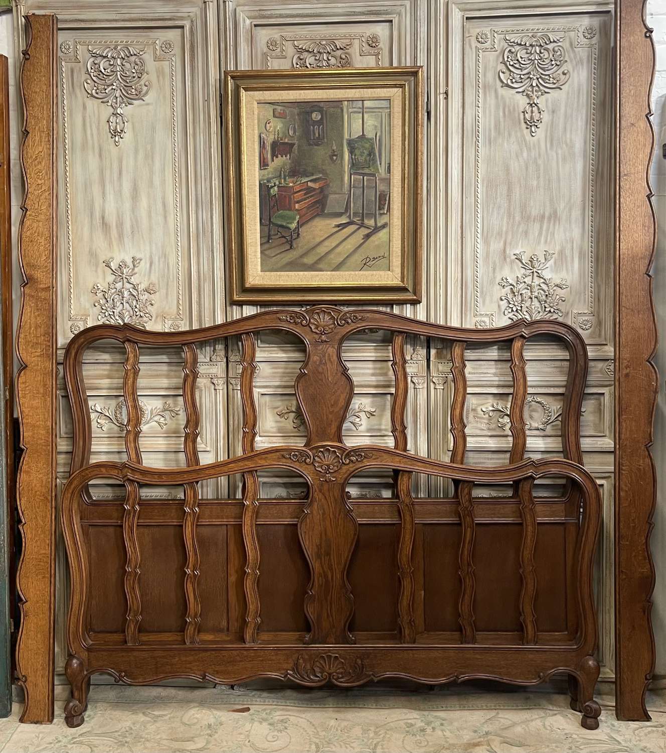 French oak double size bed