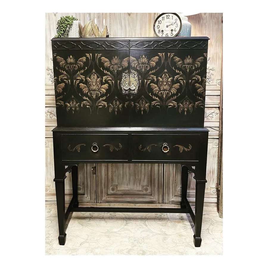 Hand painted drinks or cocktail cabinet