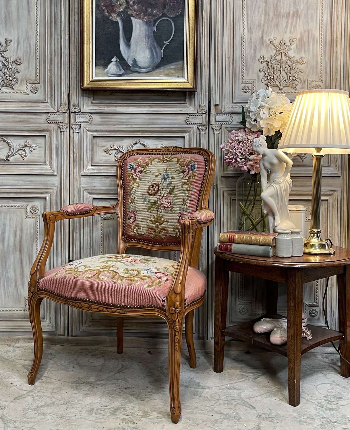 Vintage French tapestry chair