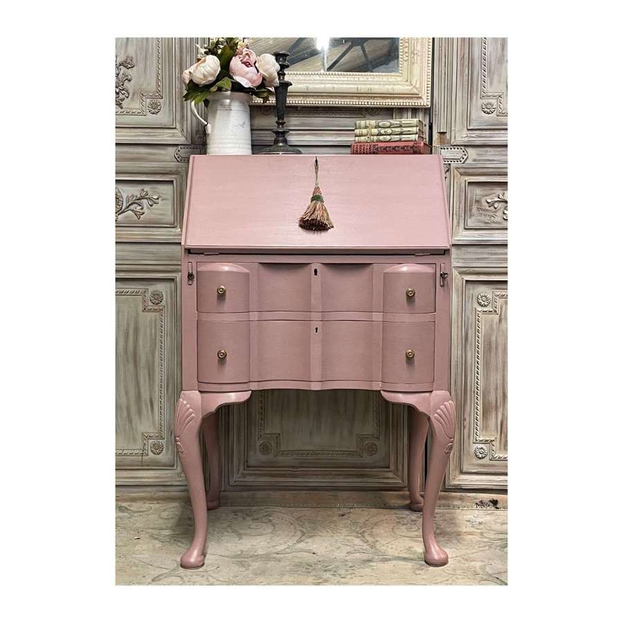 Vintage pink bureau with key