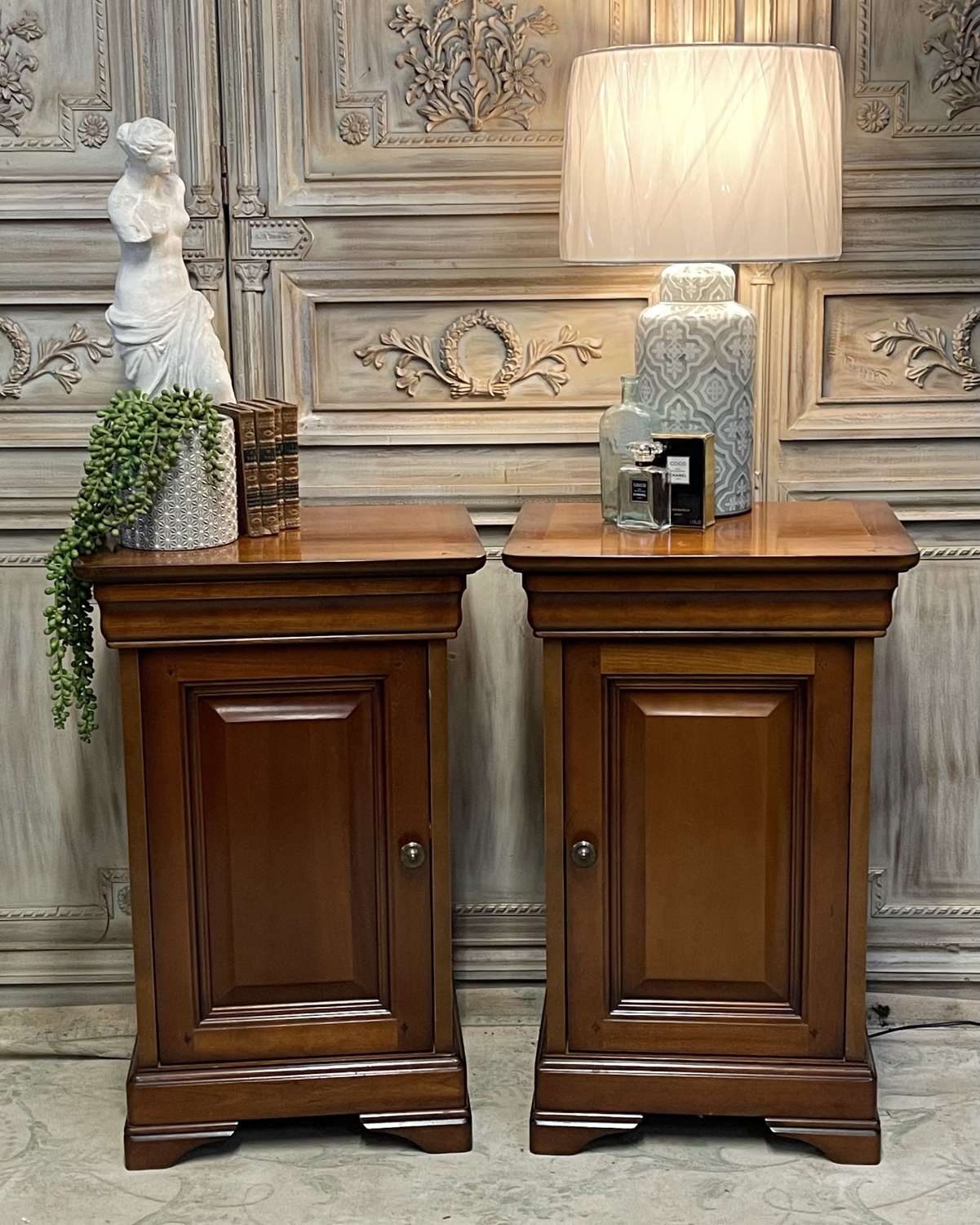 Classic pair of Louis Phillipe bedside cabinets