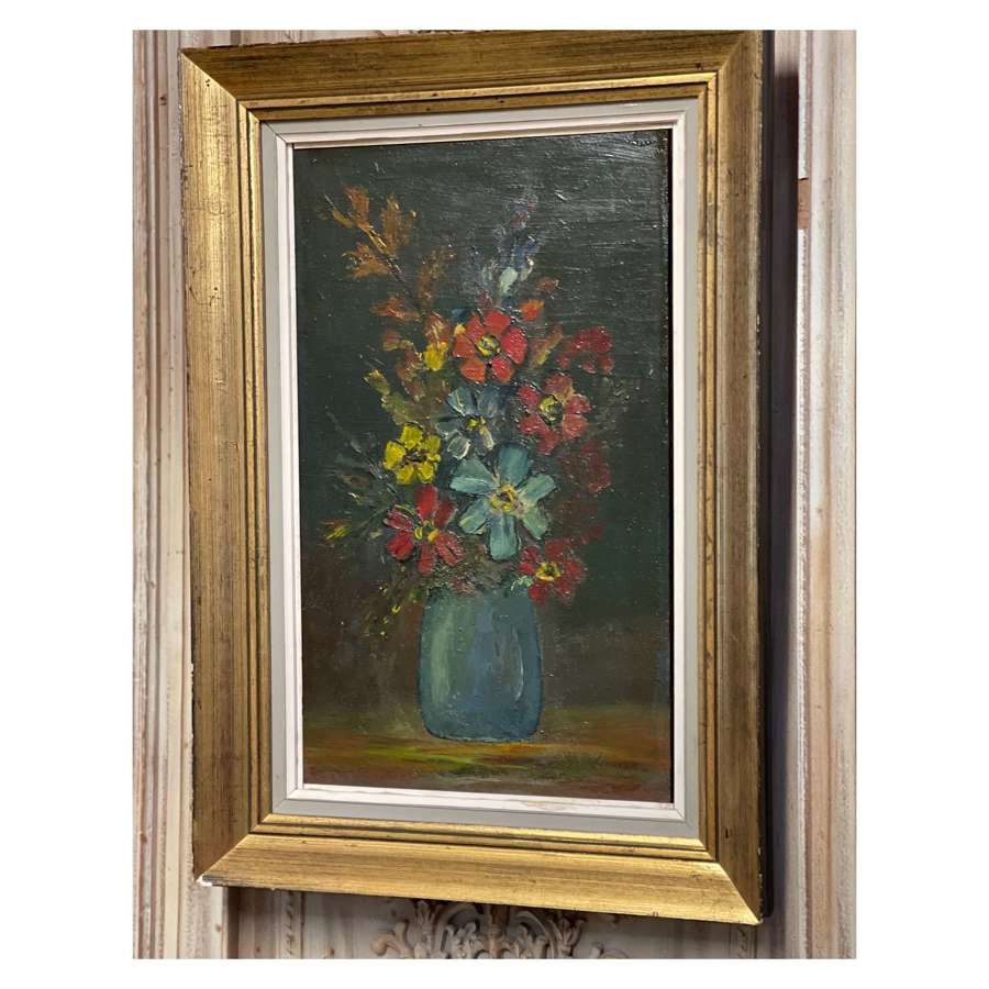 Mid-century French framed oil painting