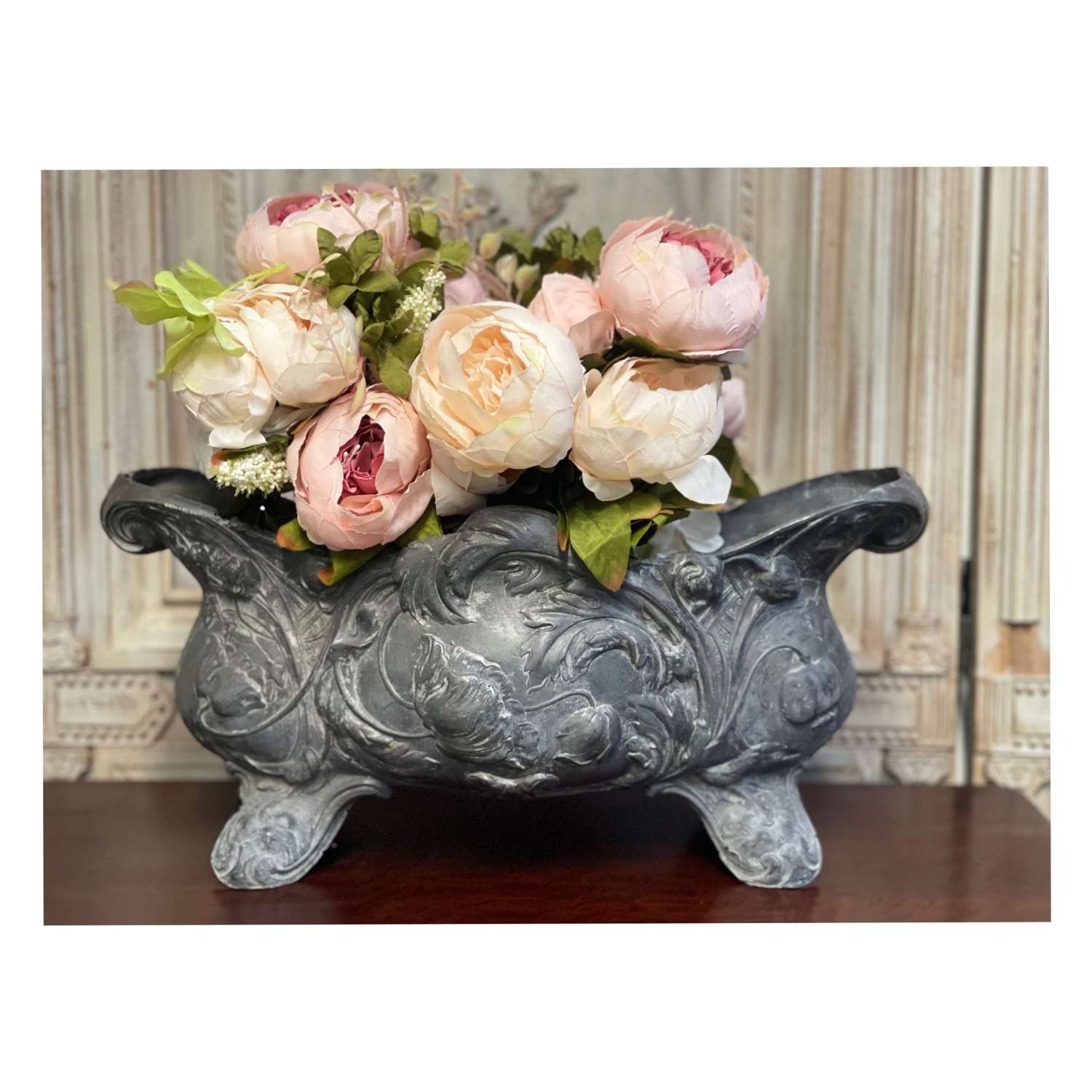 French cast metal planter