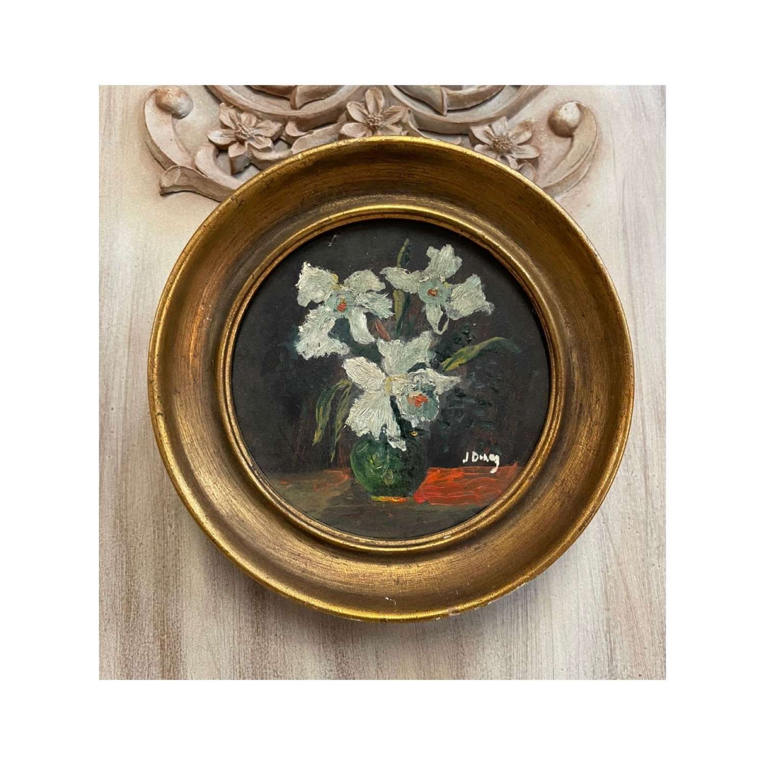 Signed miniature antique painting c early 1900’s