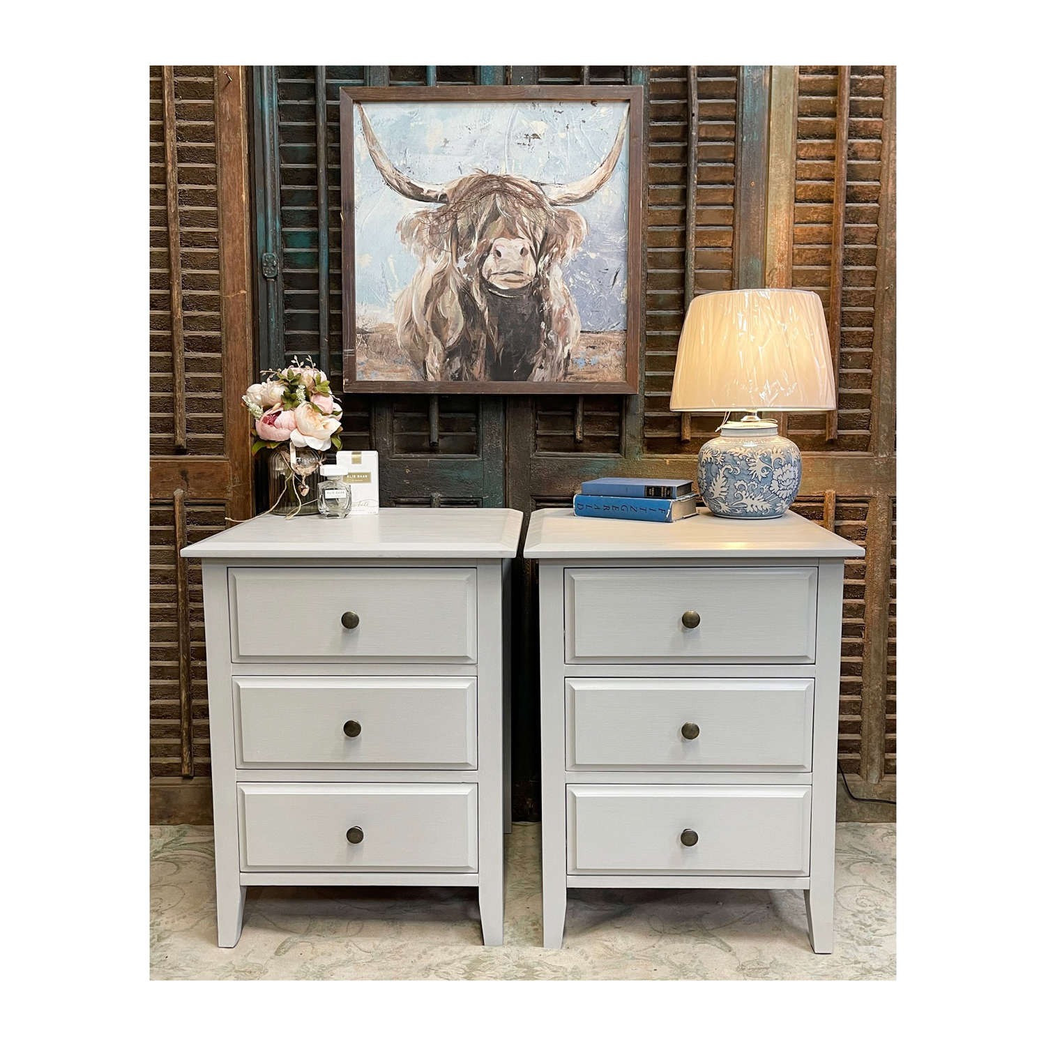 Pair of Painted Bedside Chests