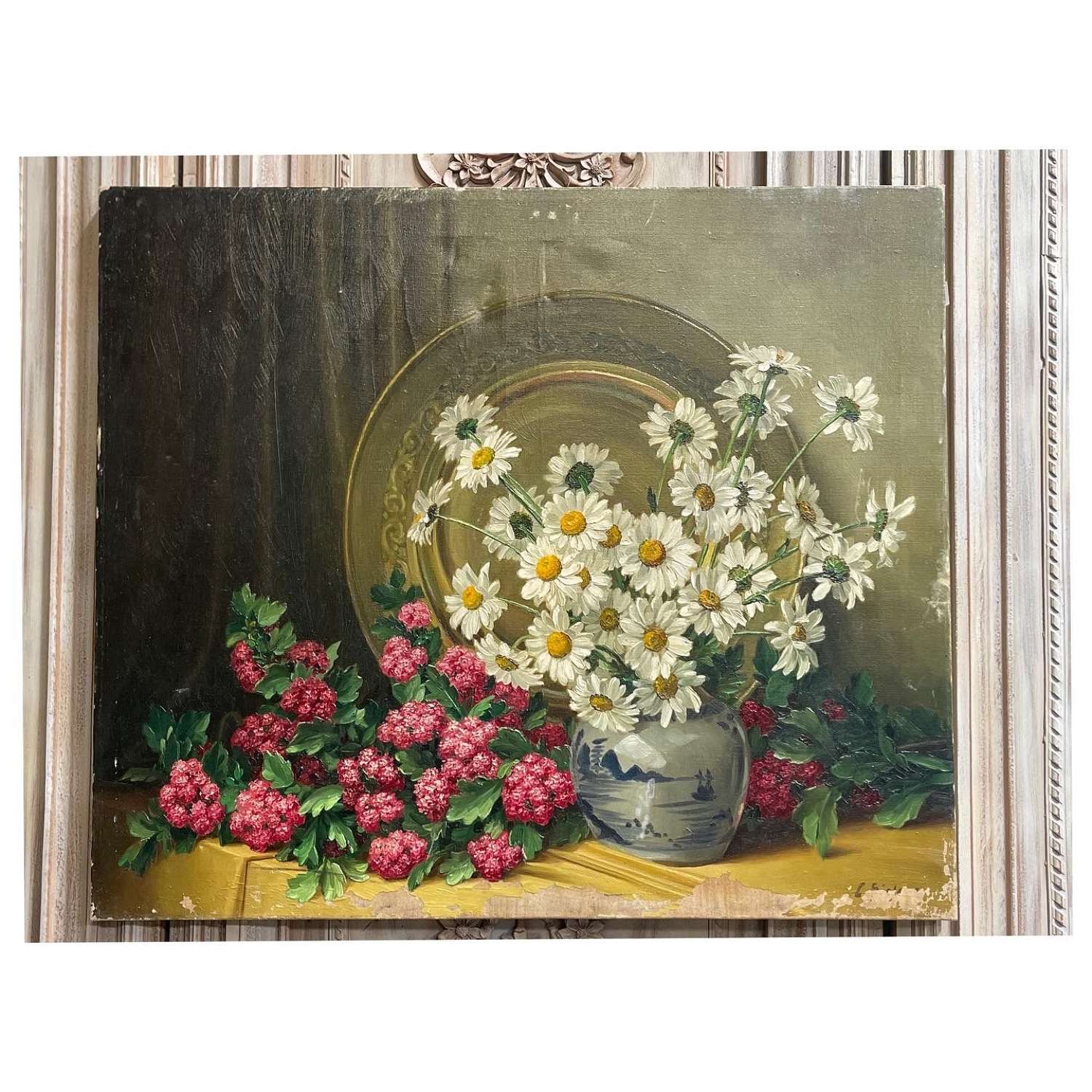 Large French Oil on Canvas c 1890-1900