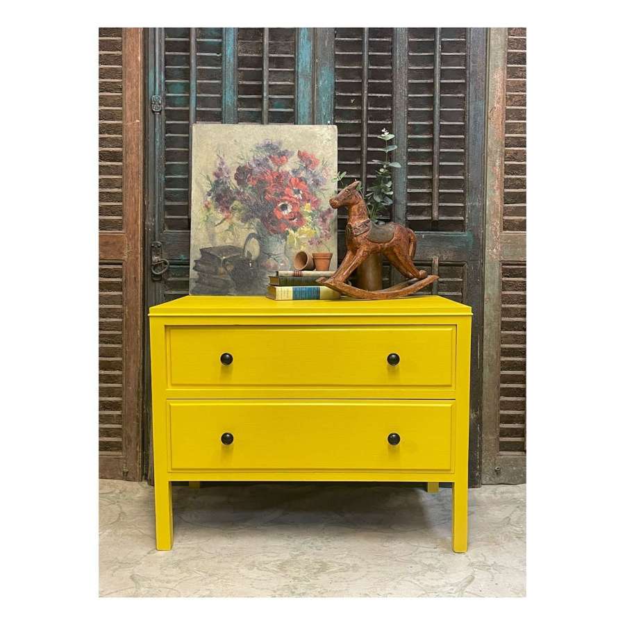 Small Yellow Vintage Chest of Drawers