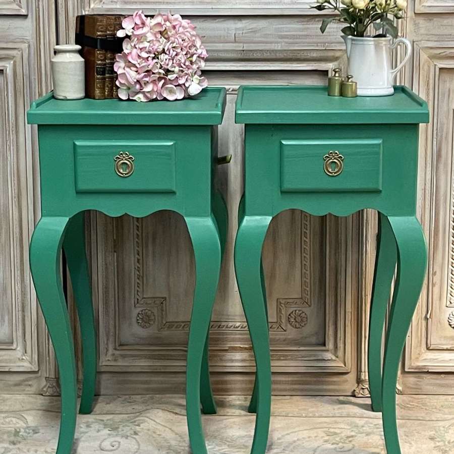 Small Bedside Tables in Verdi Gris