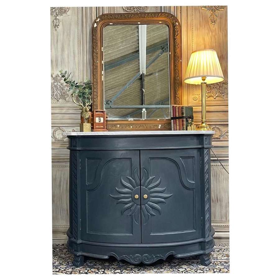 Half Moon Marble Top Cabinet, Console, Sideboard