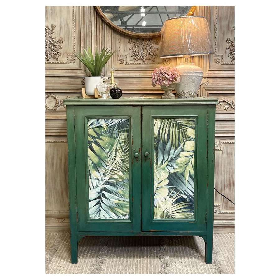 Decoupage and Painted Vintage Vinyl Record Cabinet