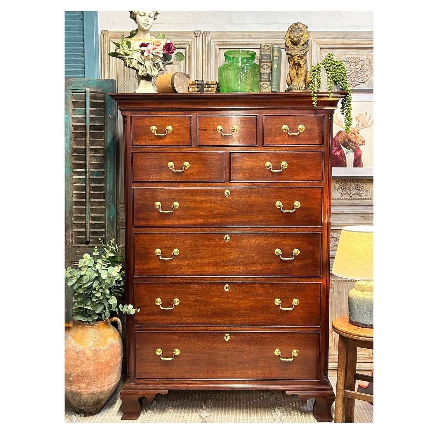 Georgian Style Tall Mahogany Chest of Drawers
