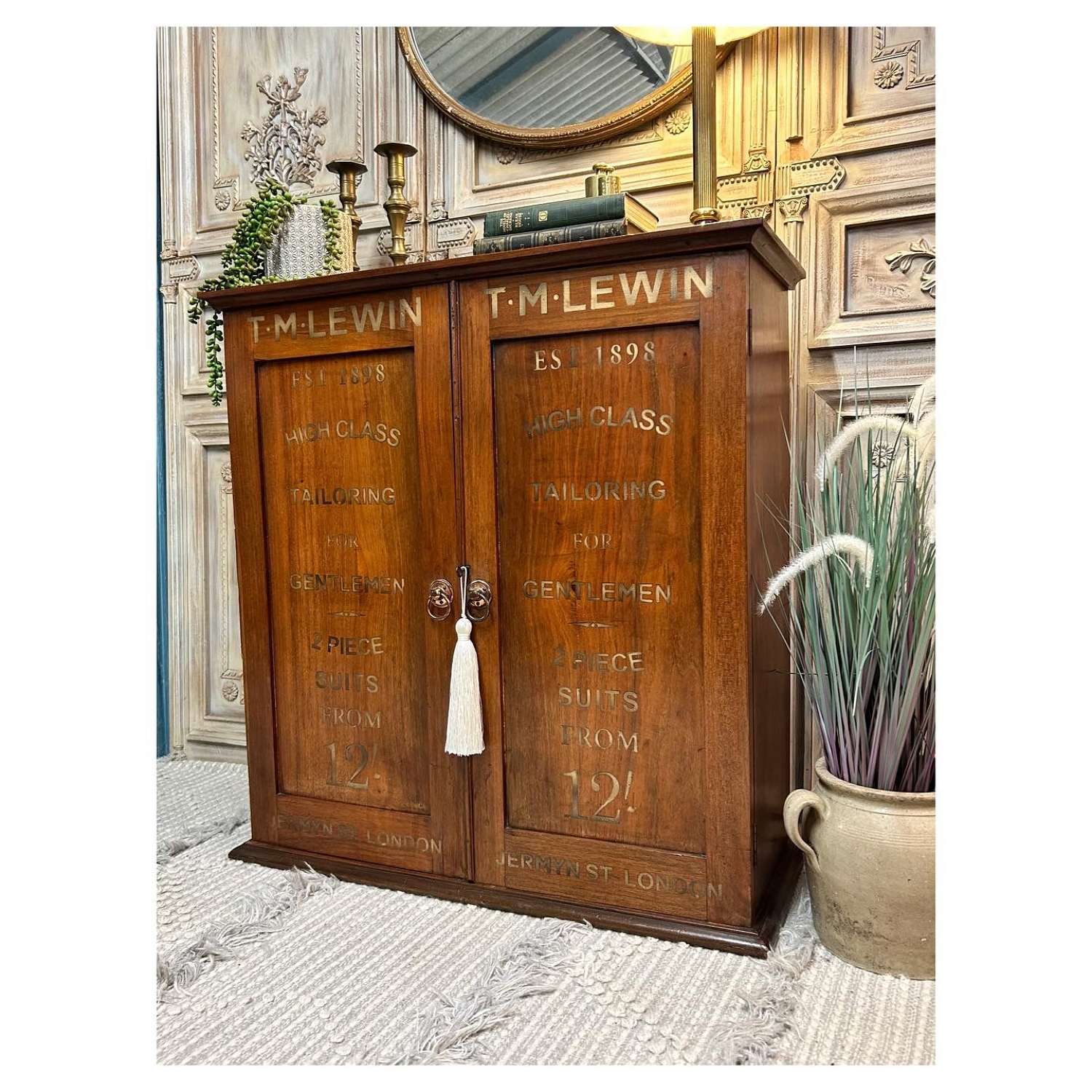 Antique Mahogany T M Lewin Cabinet with Fitted Interior