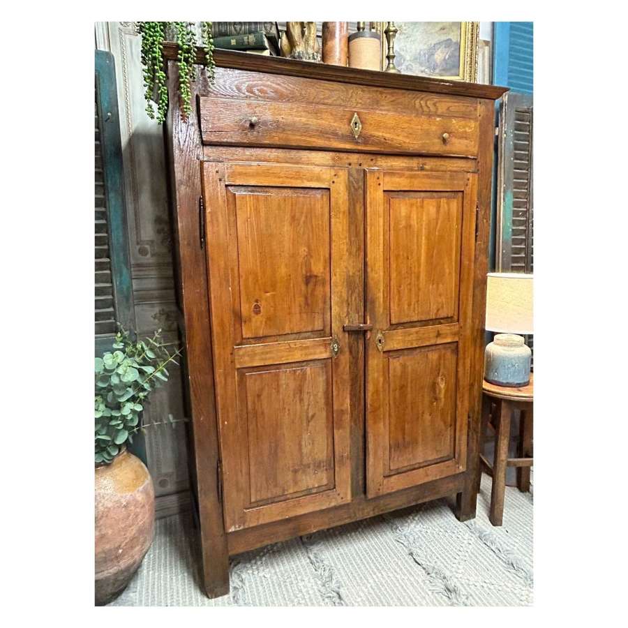 Rustic French Farmhouse Cupboard in Oak and Pine