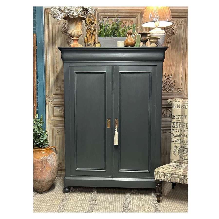 19th Century French Cupboard painted in Lamp Black