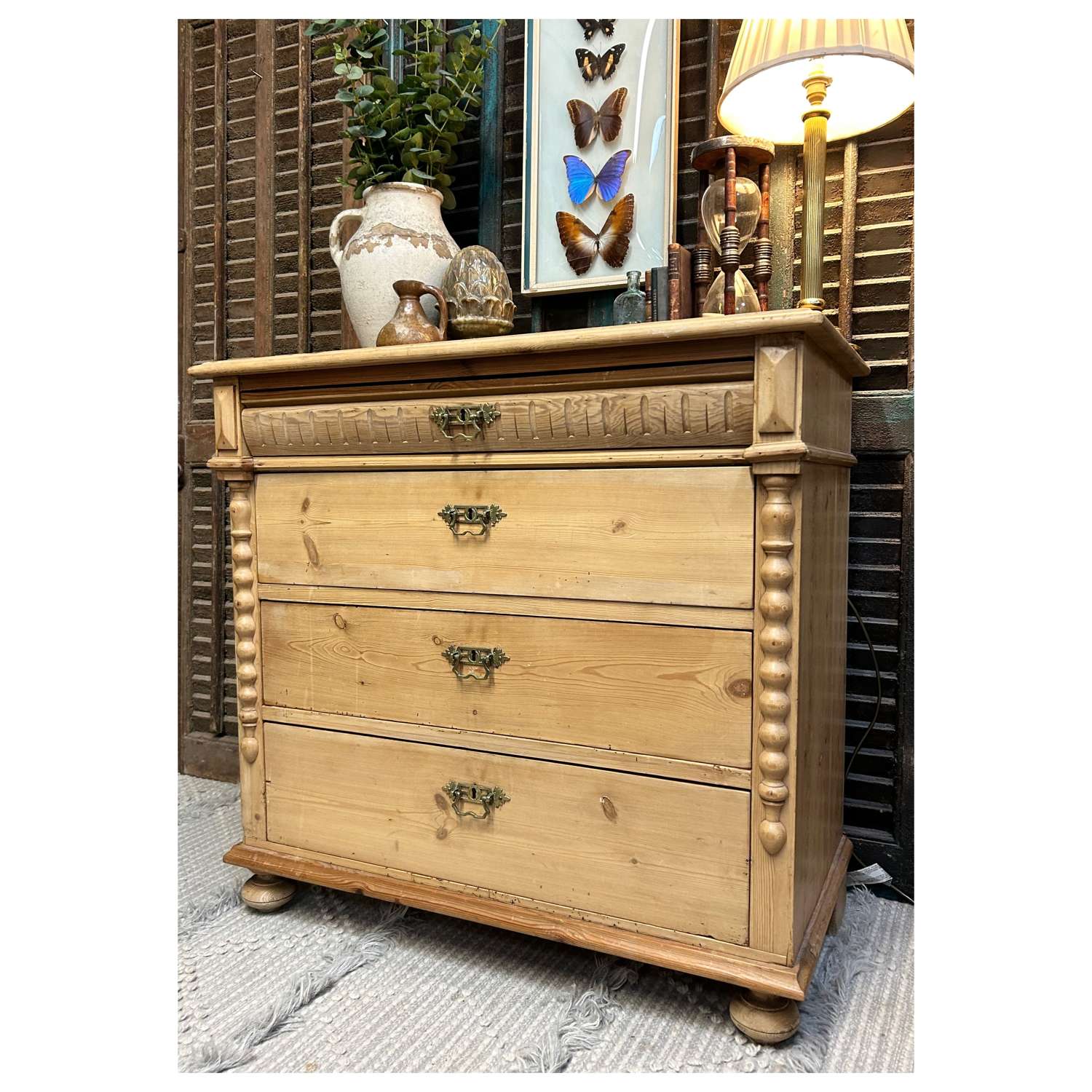 Antique Continental Pine Chest of Drawers c1900