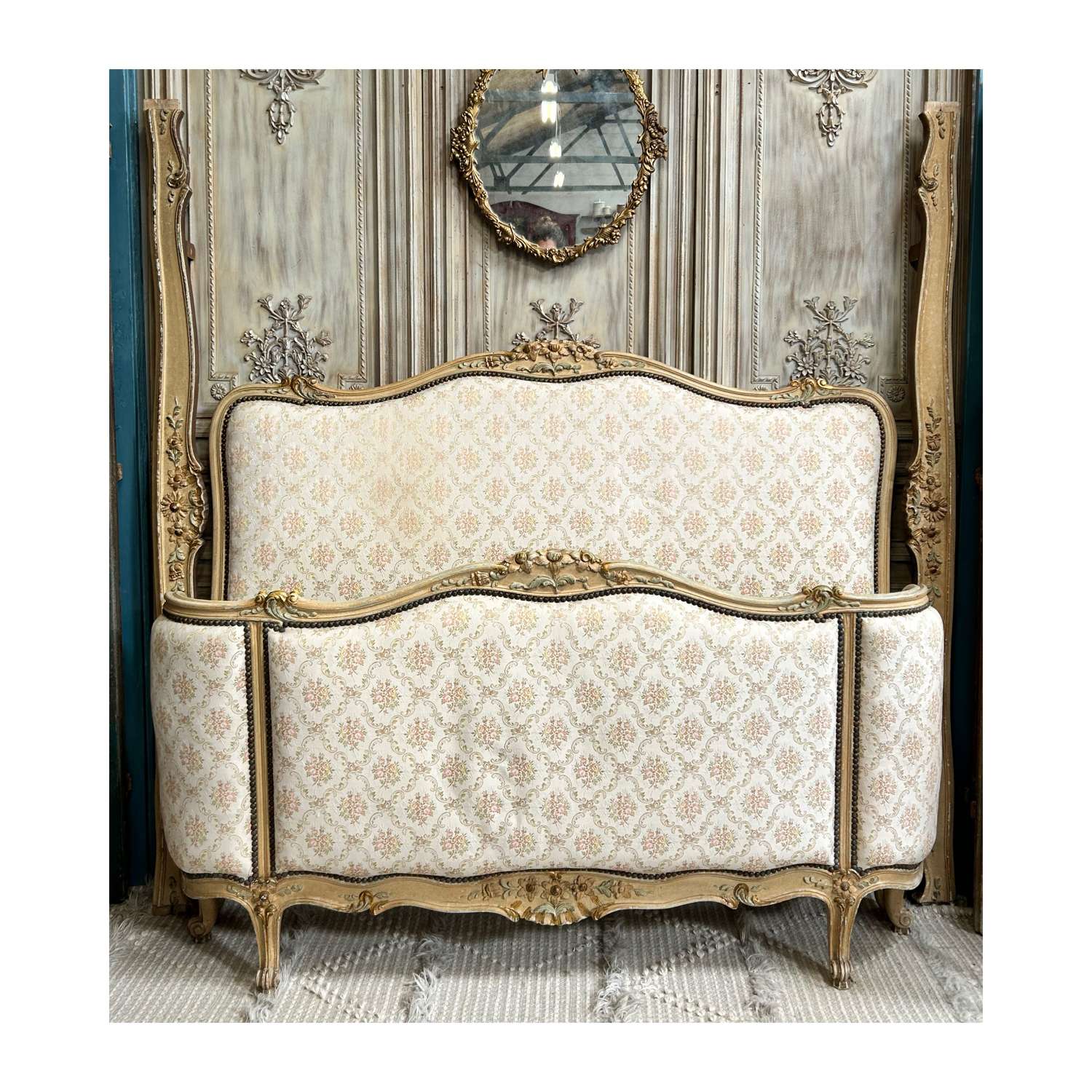 Antique French Corbeille Double Bed c1900-1920