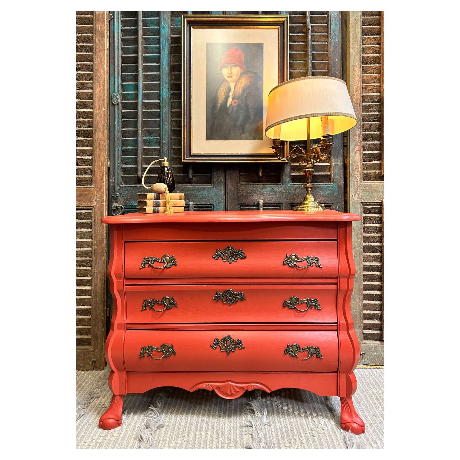 Painted Dutch Bombe Chest in Bamboozle