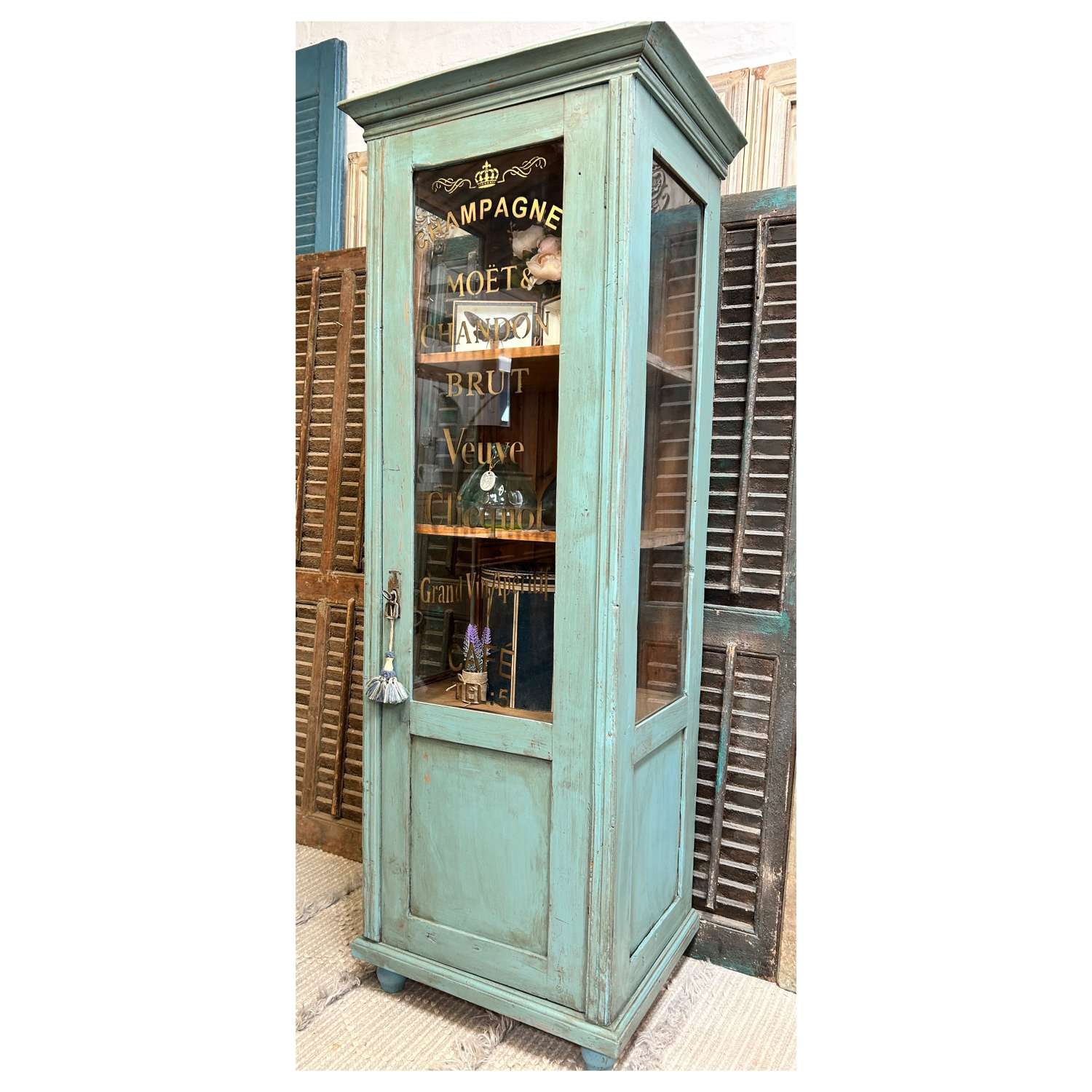 Antique Dutch Pine Drinks or Display Cabinet, Linen Cupboard
