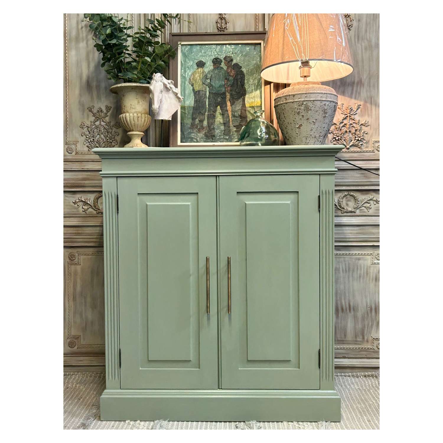 Painted Shaker Style Storage Cupboard wtih 2 shelves