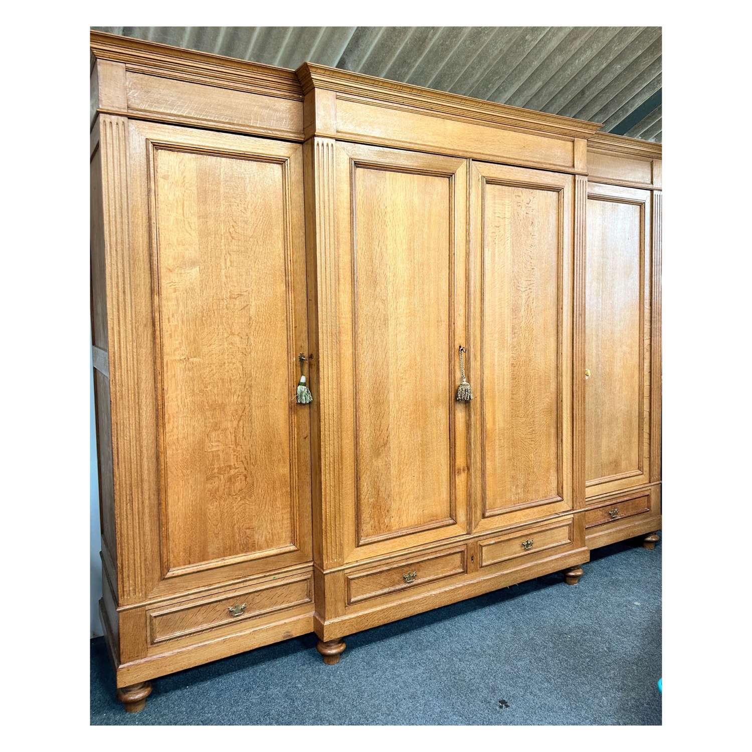 French Oak 4 door Housekeepers Cupboard or Wardrobe
