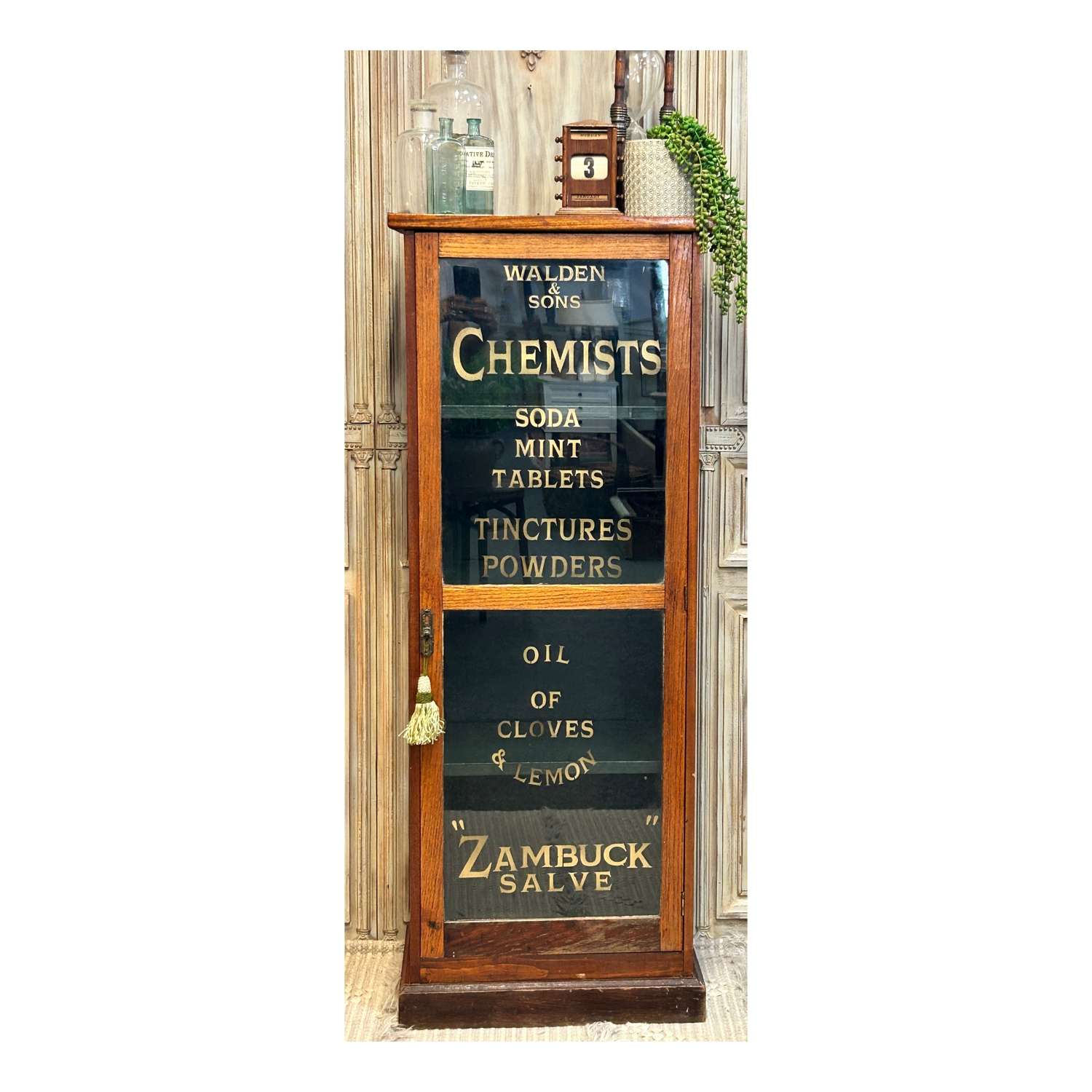 Tall Signwritten Bathroom Cabinet with Shelves - Chemist or Pharmacy