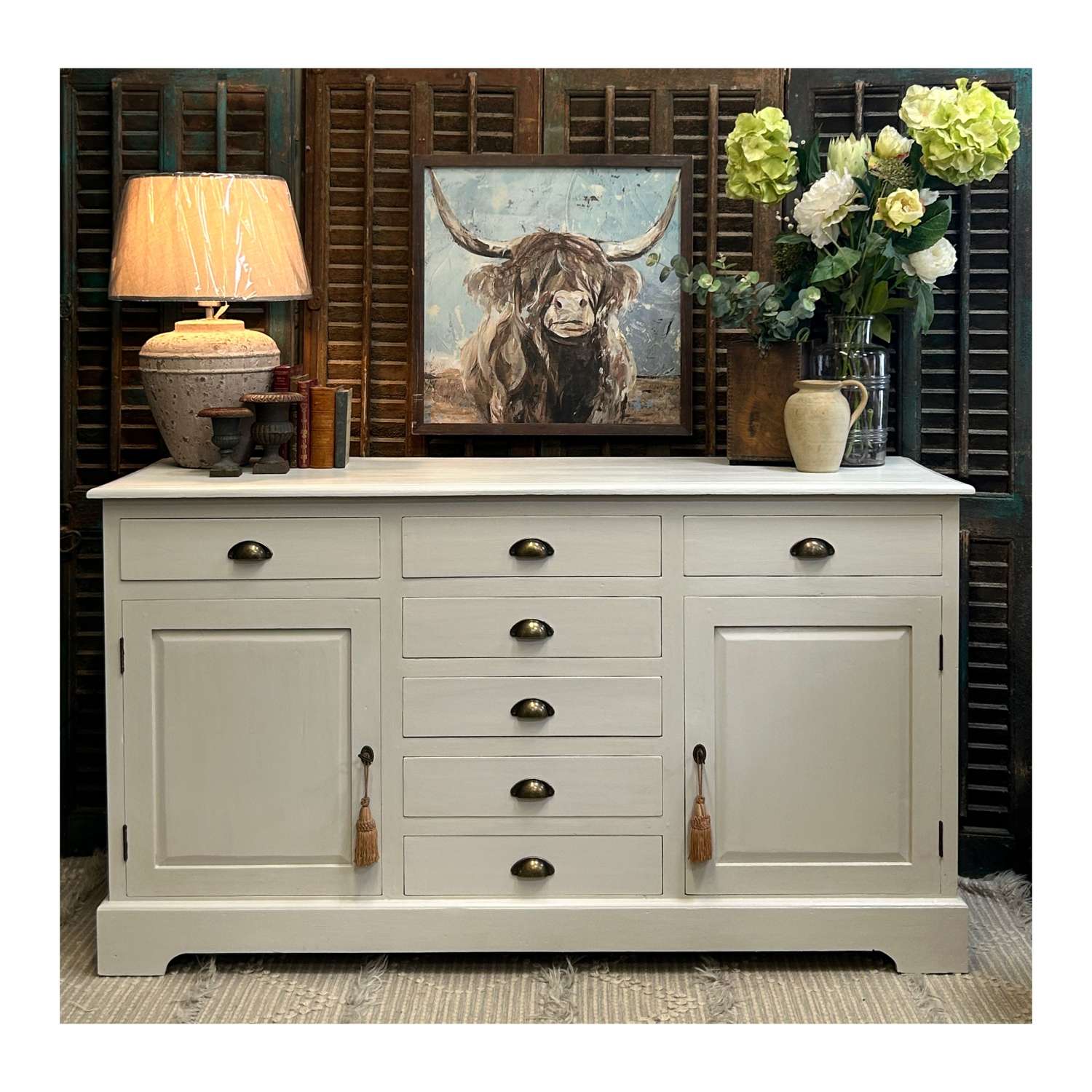 Light Grey Painted Sideboard with Keys