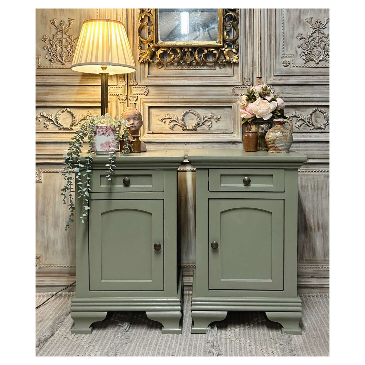 Pair Of Bedside Tables or Bedside Cabinets  Treron by Farrow and Ball