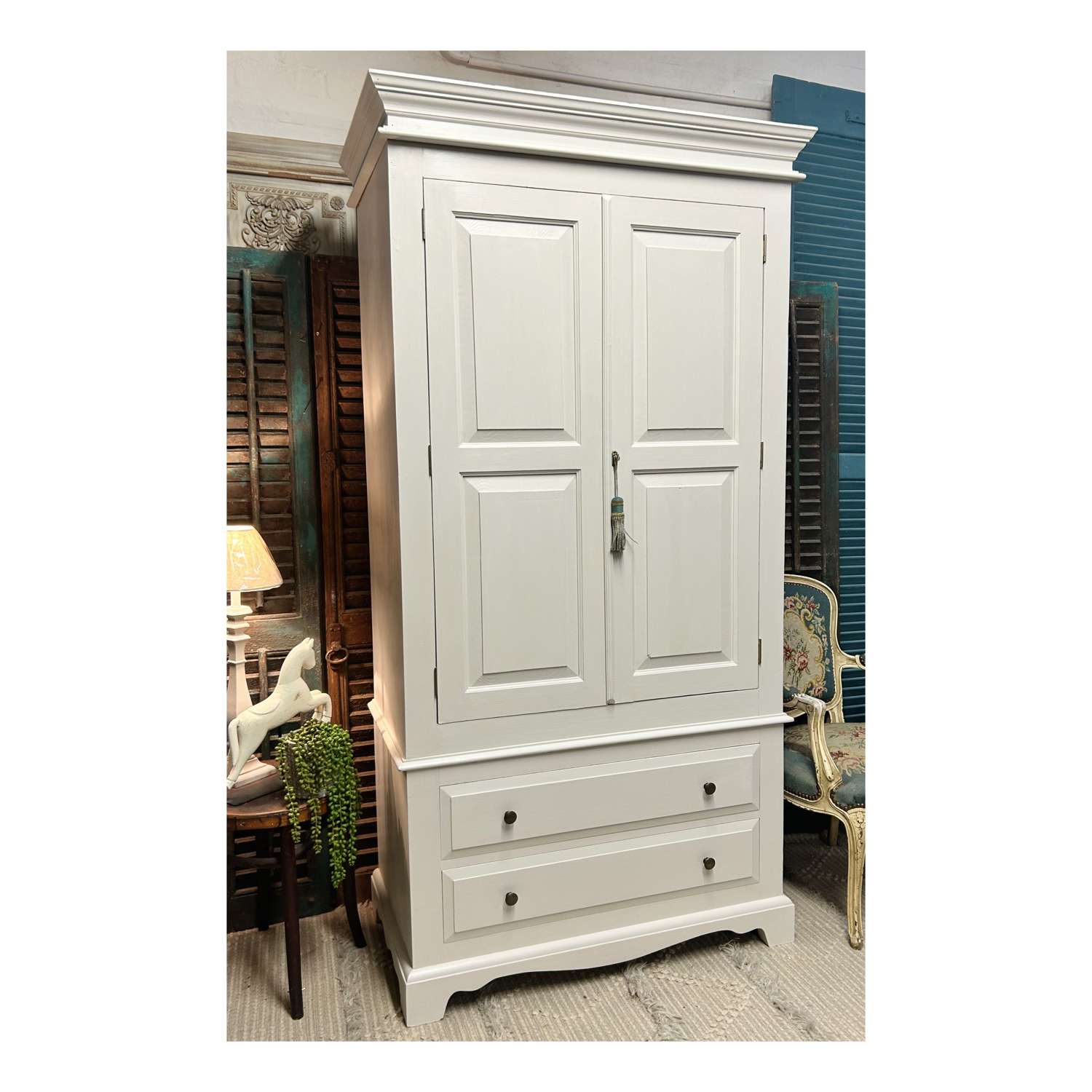 Painted Small Wardrobe With Drawers , Combination Wardrobe
