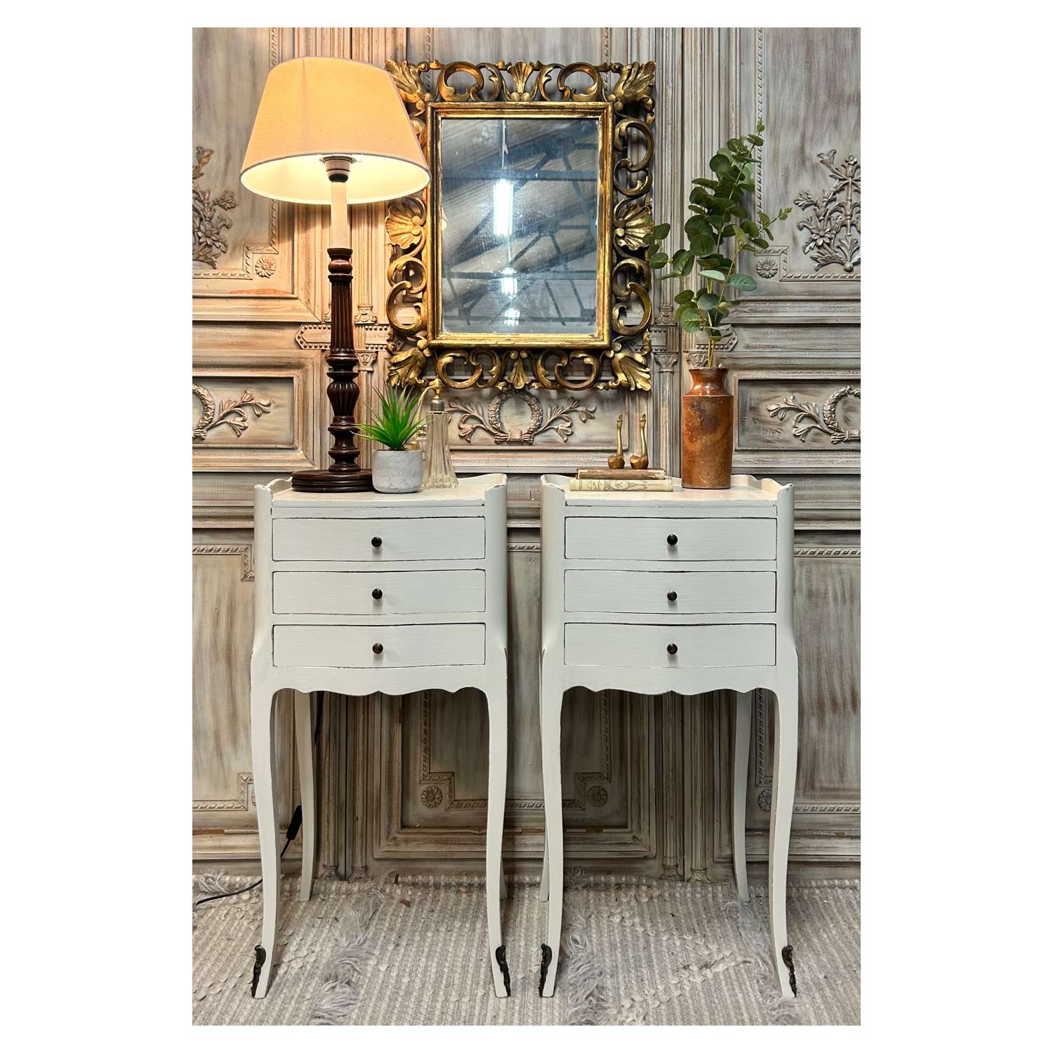Gorgeous pair of French bedsides tables or night stands. These are rea
