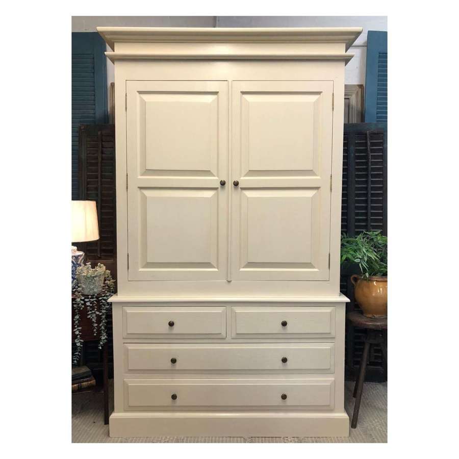 Painted Double Wardrobe With Drawers In Joa’s White