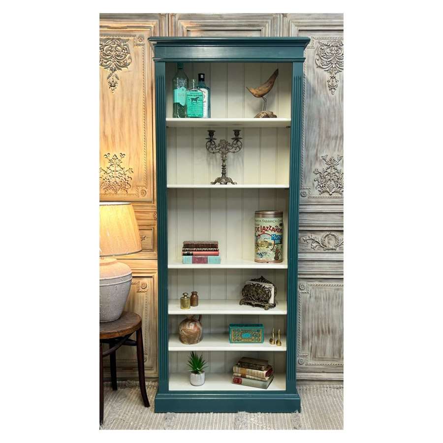 Tall Bookcase, Open Bookshelf, Inchyra Blue and Shaded White